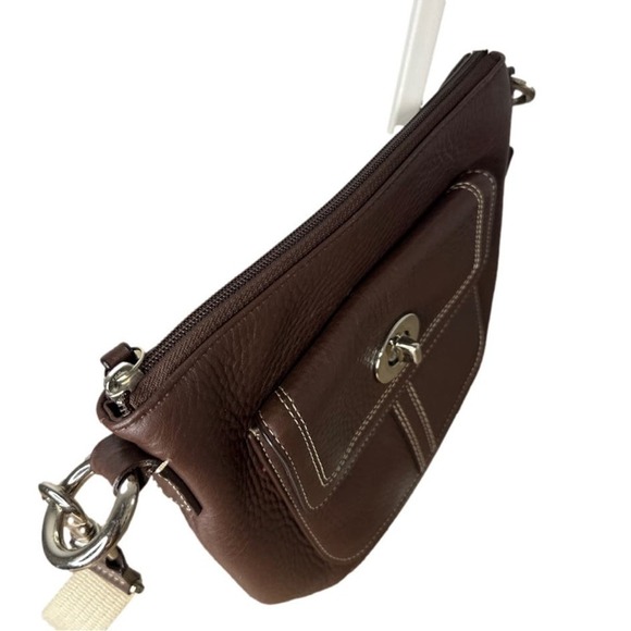 COACH Brown Hamilton Pebbled Leather Crossbody - Picture 4 of 10